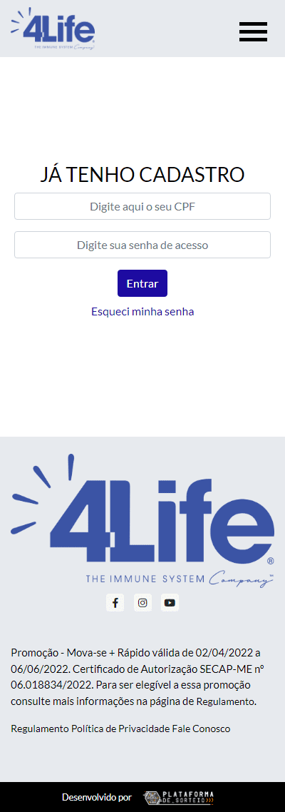 Sorteio 4life Brasil Mobile